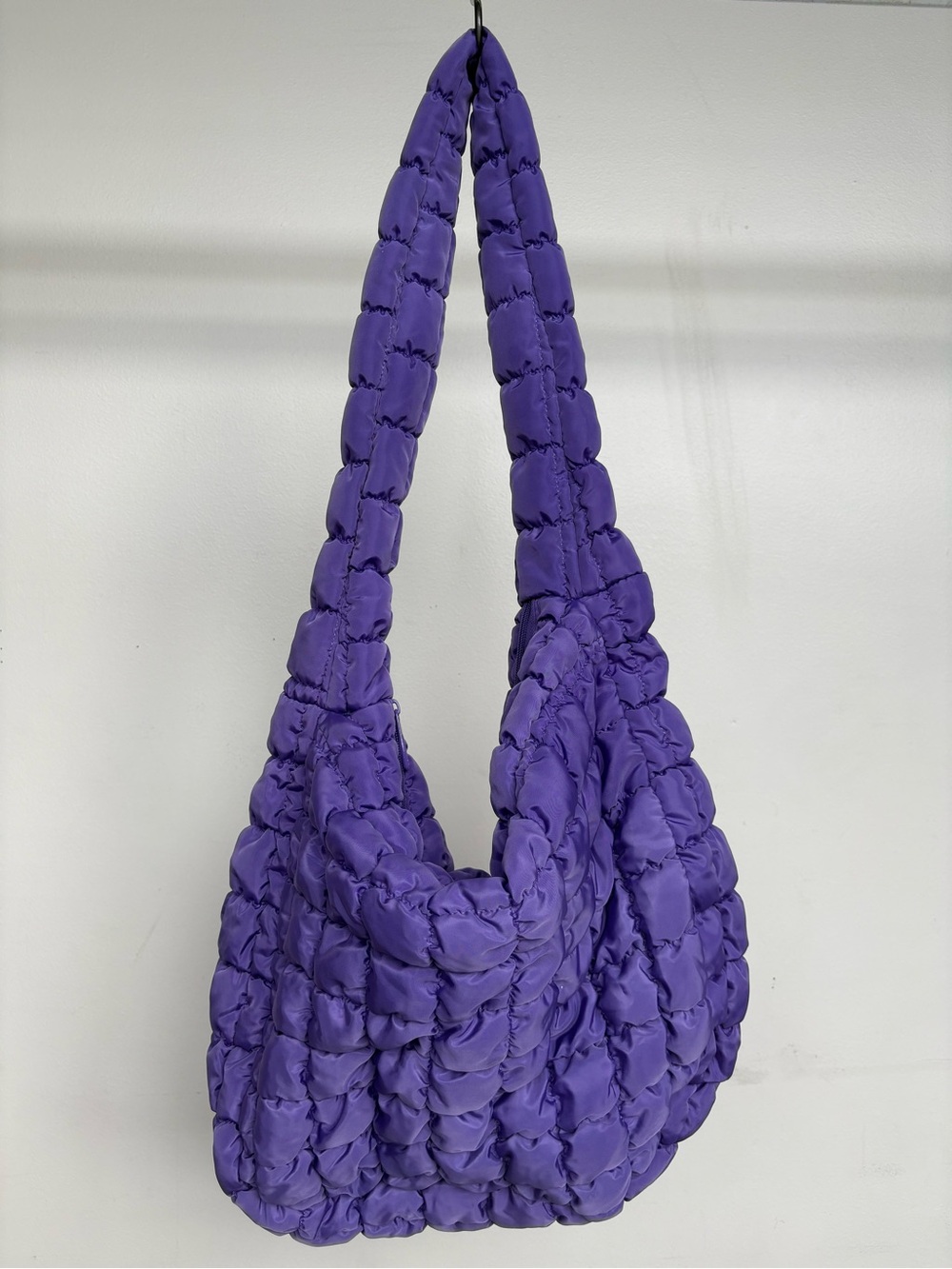 Puffy Quilted Shoulder Bag in Purple - Picture 3 of 4